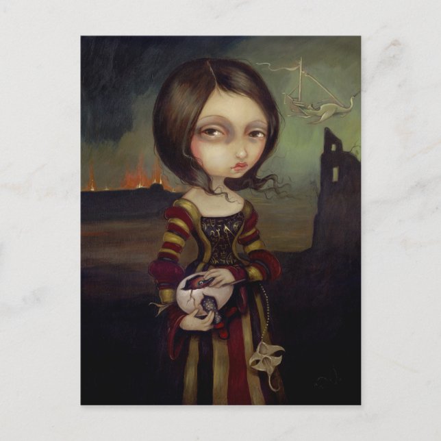 Cartão Postal Cartão-postal "Lady with a Bosch Egg" (Frente)