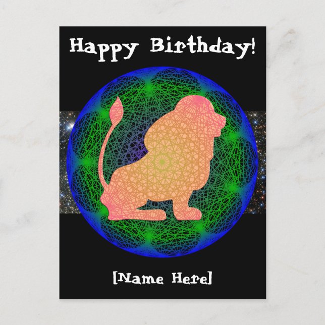 Cartão Postal Cartão-postal Leo Birthday (Frente)