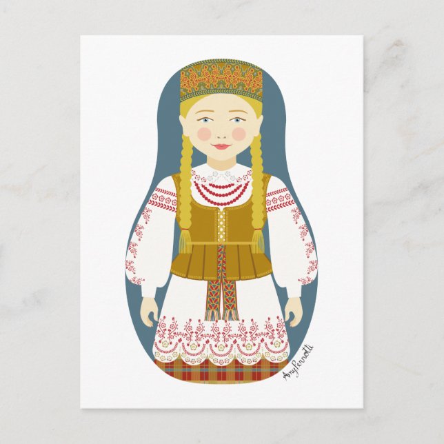 Cartão Postal Cartão-postal lituano Matryoshka (Frente)