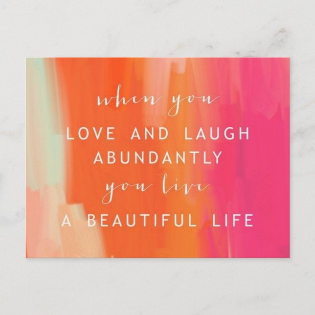 Cartão Postal Cartão-postal Live and Love Life (Frente)