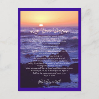 Cartão Postal Cartão-postal Live Your Dreams