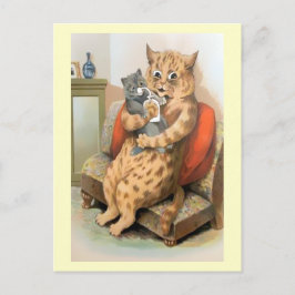 Cartão Postal Cartão-postal Louis Wain em segurança nos braços d