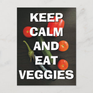 Cartão Postal Cartão-postal Manter Calmo e Comer Veggies