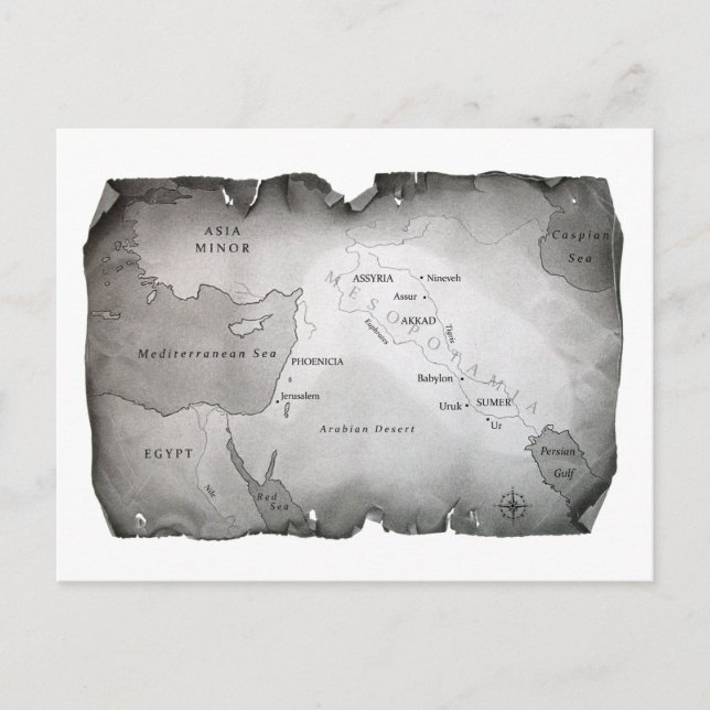Cartão Postal Cartão-postal MAPA DE MESOPOTAMIA (Frente)