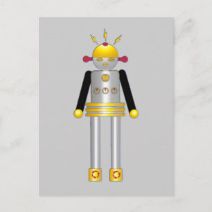 Cartão Postal Cartão-postal Martzkins Girl Robot © 2012 M. Martz