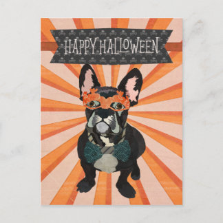 Cartão Postal Cartão-postal mascarada FRANCÊS BULLDOG HALLOWEEN