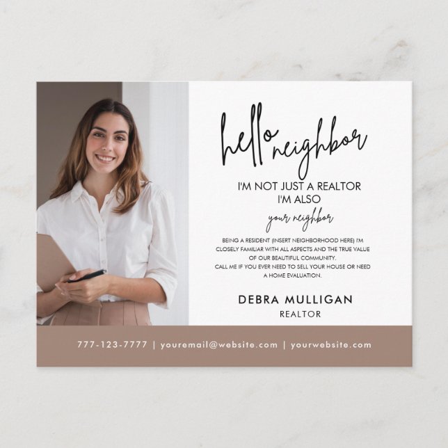 Cartão Postal Cartão-postal Moderno do Corretor Imobiliário (Frente)