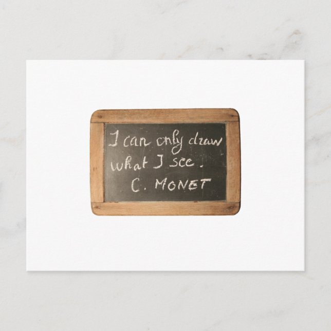 Cartão Postal Cartão-postal Monet de citação do artista Ardoise  (Frente)