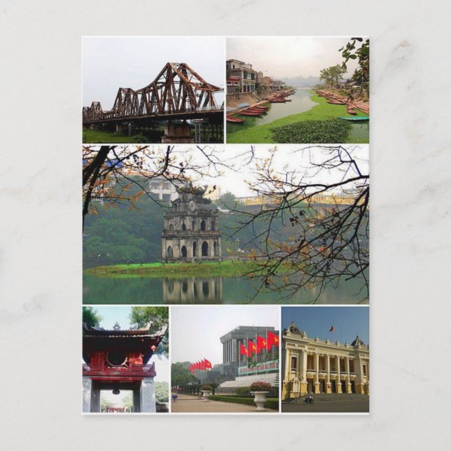 Cartão Postal Cartão-postal Monumentos de Hanói, Vietname (Frente)