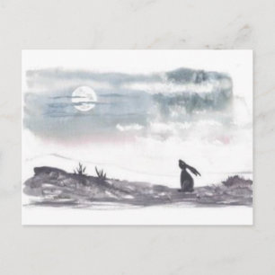 Cartão Postal Cartão-postal Moon Gazing Hare