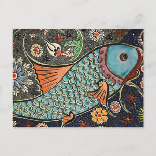 Cartão Postal Cartão-postal Mosaico Koi