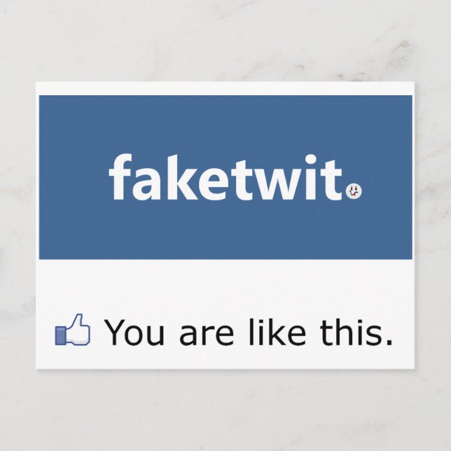 Cartão Postal Cartão-postal Narcisista do Facebook (Frente)