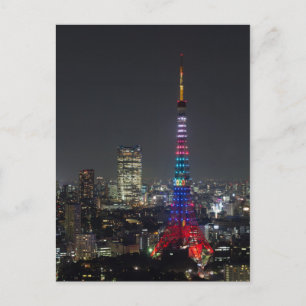 Cartão Postal Cartão-postal Noturno com Torre de Tóquio, Japã