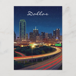 Cartão Postal Cartão-postal Noturno Dallas Texas