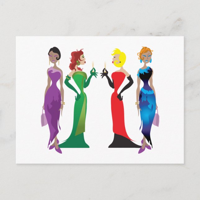Cartão Postal Cartão-postal noturno das senhoras (Frente)