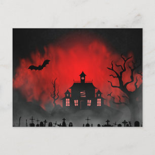 Cartão Postal Cartão-postal Noturno de Halloween assustador