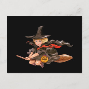 Cartão Postal Cartão-postal Noturno de Halloween assustador
