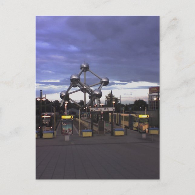 Cartão Postal Cartão-postal O Átomo em Bruxelas, Bélgica (Frente)