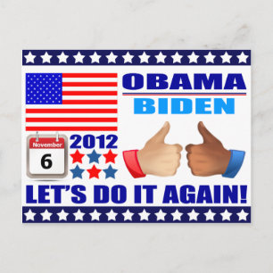 Cartão Postal Cartão-postal: Obama/Biden - Calendário -Faça Nova