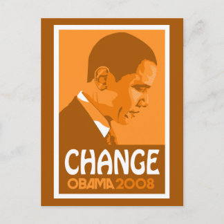 Cartão Postal Cartão-postal Obama Orange Change