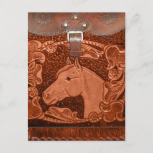 Cartão Postal Cartão-postal Ocidental de Couro Bronzeado
