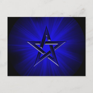 Cartão Postal Cartão-postal Ominoso Azul Pentagrama