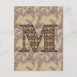 Cartão Postal Cartão-postal oral Elegante M Elegante Monograma 