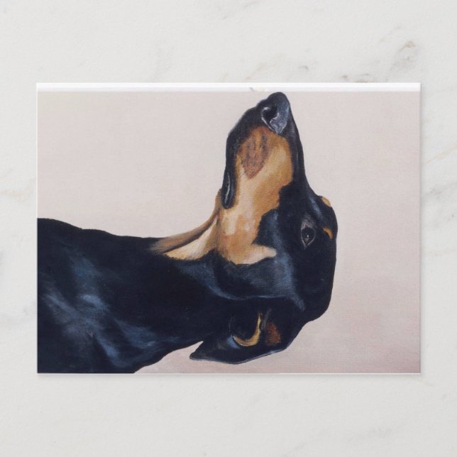 Cartão Postal Cartão-postal original de arte canina Doberman Pin (Frente)