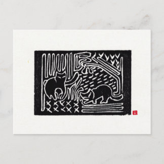 Cartão Postal Cartão-postal original de arte Cat