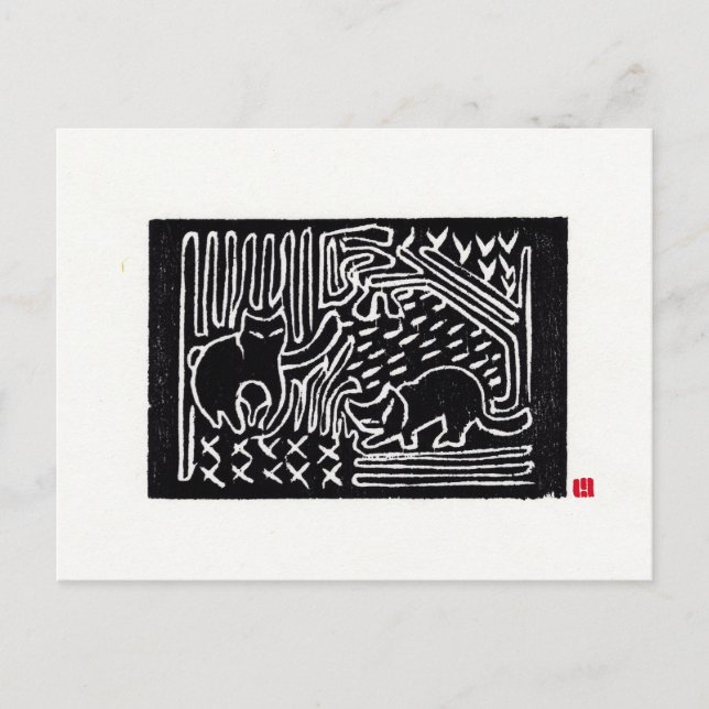 Cartão Postal Cartão-postal original de arte Cat (Frente)