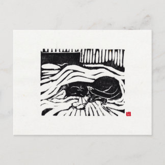 Cartão Postal Cartão-postal original de arte Cat