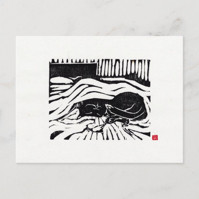 Cartão Postal Cartão-postal original de arte Cat (Frente)