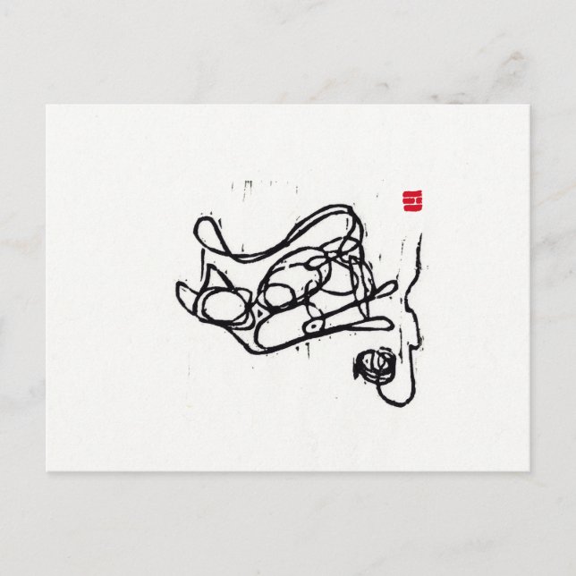 Cartão Postal Cartão-postal original de arte Cat (Frente)