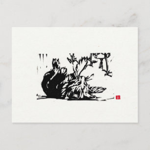 Cartão Postal Cartão-postal original de arte Cat
