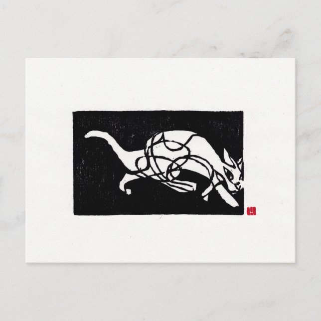 Cartão Postal Cartão-postal original de arte Cat (Frente)