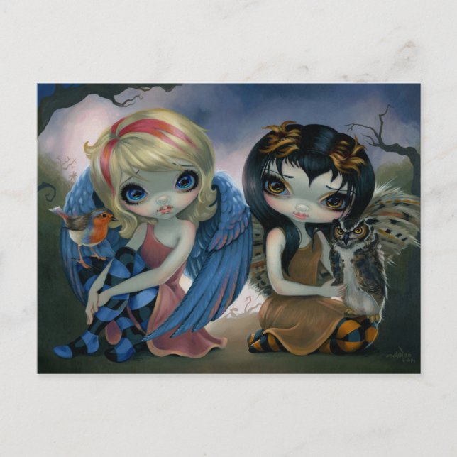 Cartão Postal Cartão-postal "Owlyn and Robyn" (Frente)