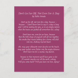 Cartão Postal Cartão-postal Pablo Neruda