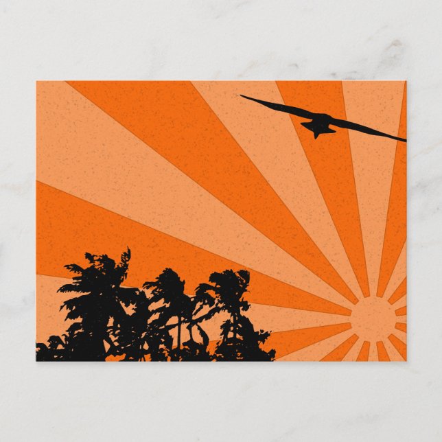 Cartão Postal Cartão-postal Palms e gaivota (Frente)