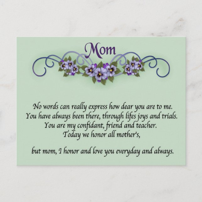 Cartão Postal Cartão-postal Pansy Scrolls (Frente)