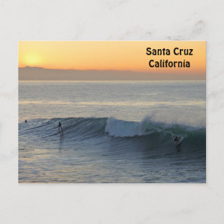 Cartão Postal Cartão-postal papais noeis Cruz surfando no nascer