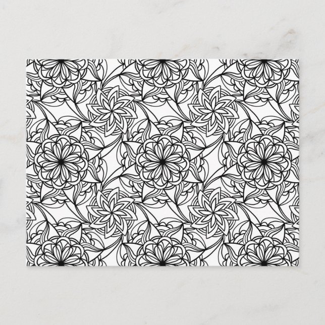 Cartão Postal Cartão-postal para abstrato Mandala Adulto #2 (Frente)