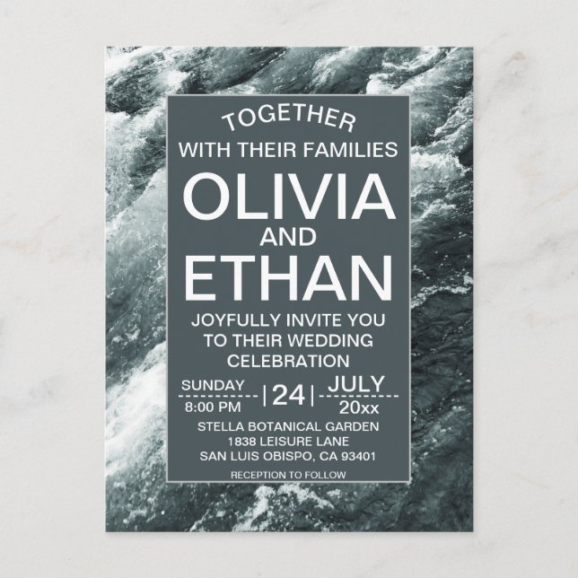 Cartão Postal Cartão-postal para as ondas azuis do oceano Elegan (Frente)