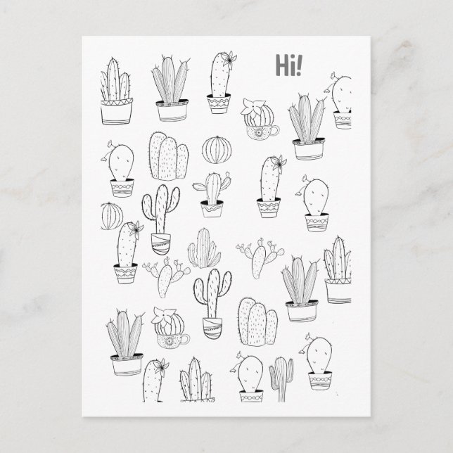 Cartão Postal Cartão-postal para as Plantas de Cactus Diversos (Frente)