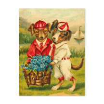 Cartão-postal para cães de vintagem