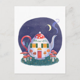 Cartão Postal Cartão-postal para o bule de chá de cogumelos