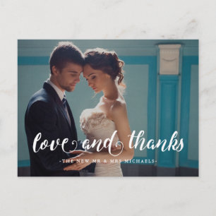 Cartão Postal Cartão-postal para o Elegant Wedding Obrigado