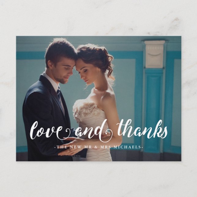 Cartão Postal Cartão-postal para o Elegant Wedding Obrigado (Frente)