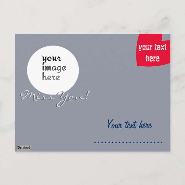 Cartão Postal Cartão-postal para os detidos (Frente)