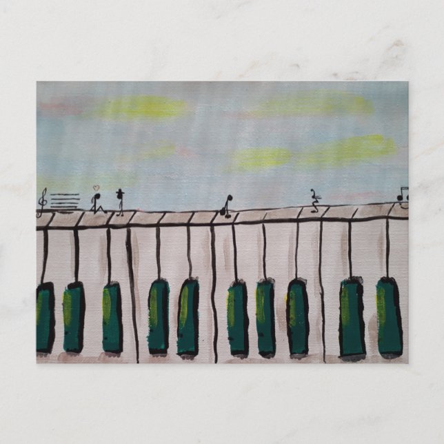 Cartão Postal Cartão-postal para Pessoas Piano (Frente)