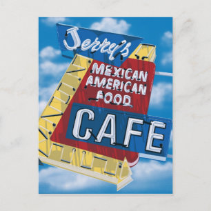 Cartão Postal Cartão-postal para pintura em café da Rota 66 do